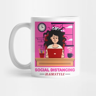 Social distancing hairstyle Mug